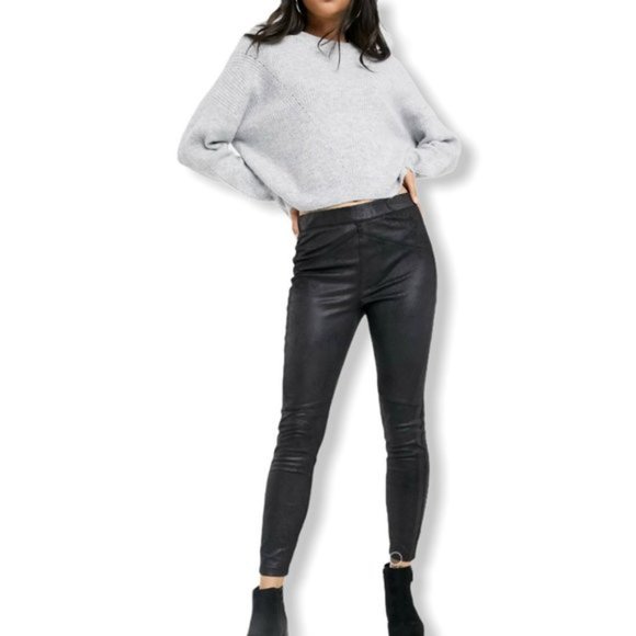 Free People Midnight NWT Vegan Faux Suede Black Leggings Size Small - Picture 8 of 16